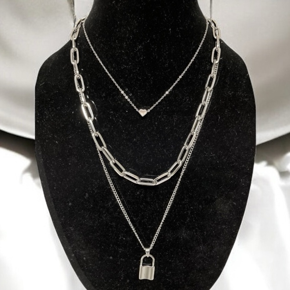 Park Lane ELEXA Necklace Elegant Silver Layered Necklace Set NIB